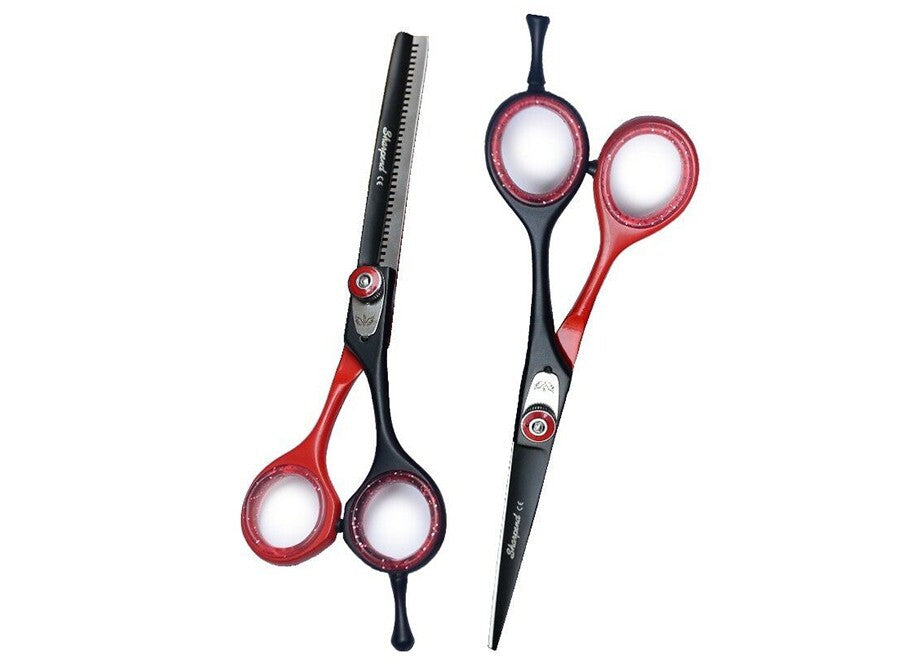 Professional Hair Cutting & Thinning Scissors Set with Razor & Pouch