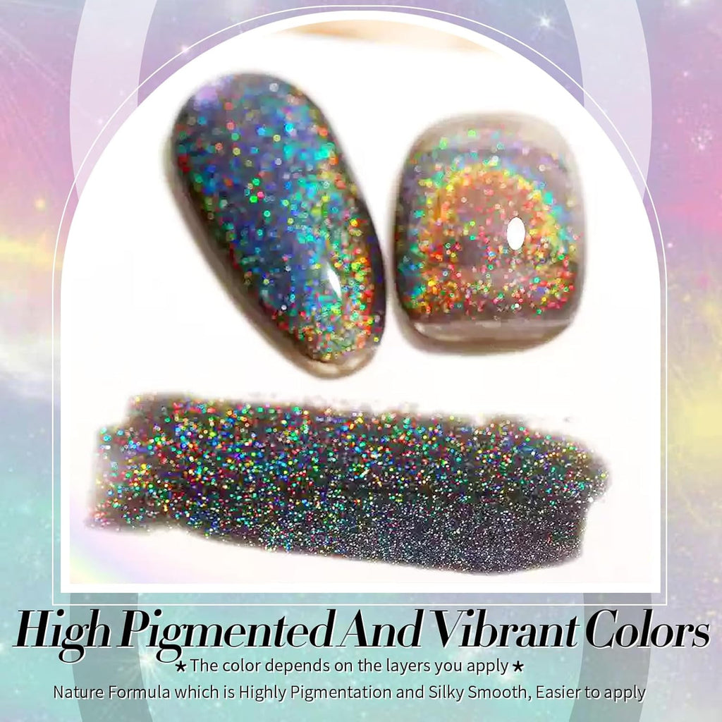 Magnetic Cat Eye Gel Nail Polish with Holographic Rainbow Effect - 15ml