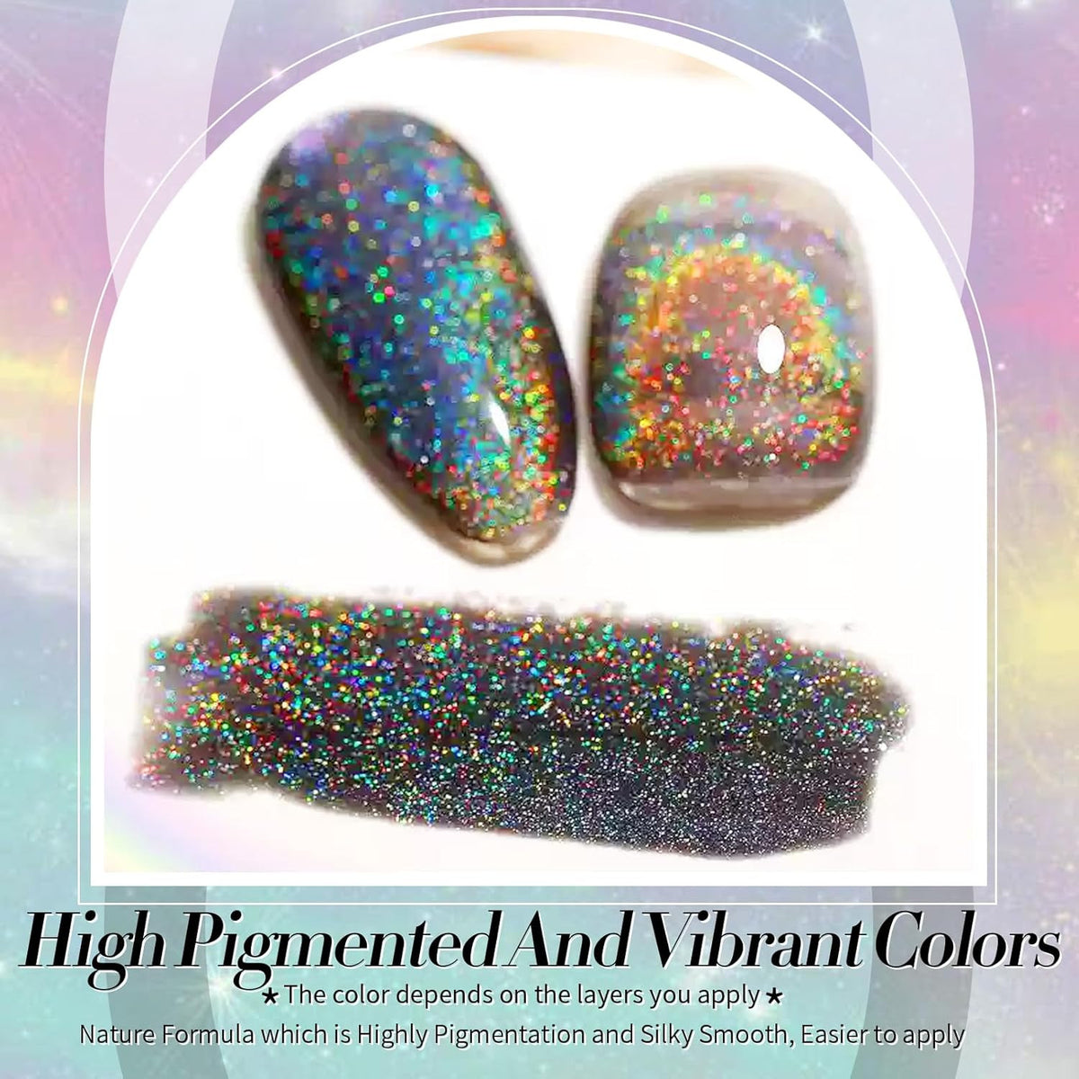 Magnetic Cat Eye Gel Nail Polish with Holographic Rainbow Effect - 15ml