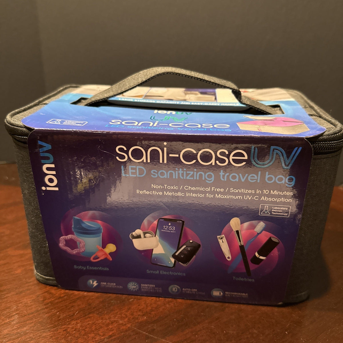 UV LED Travel Sanitizer Bag - Rechargeable Germ Disinfection Case