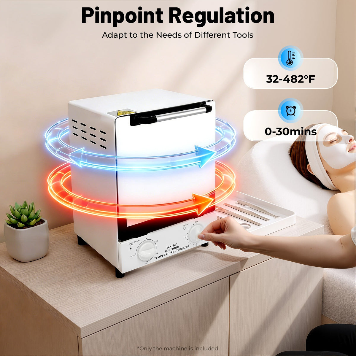 High-Temperature Nail Tool Sterilizer Machine 10.9 Qt Tabletop UV Sterilizer