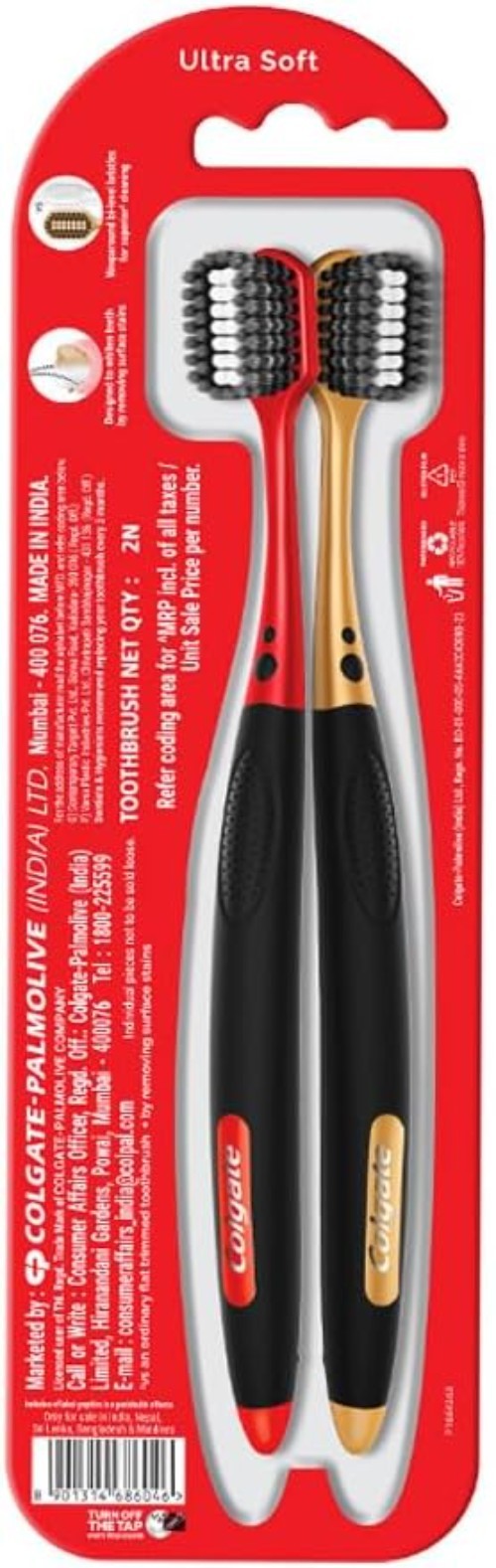 Manual Toothbrush Set for Adults - Whitening & Gentle Cleaning, 2 Pcs