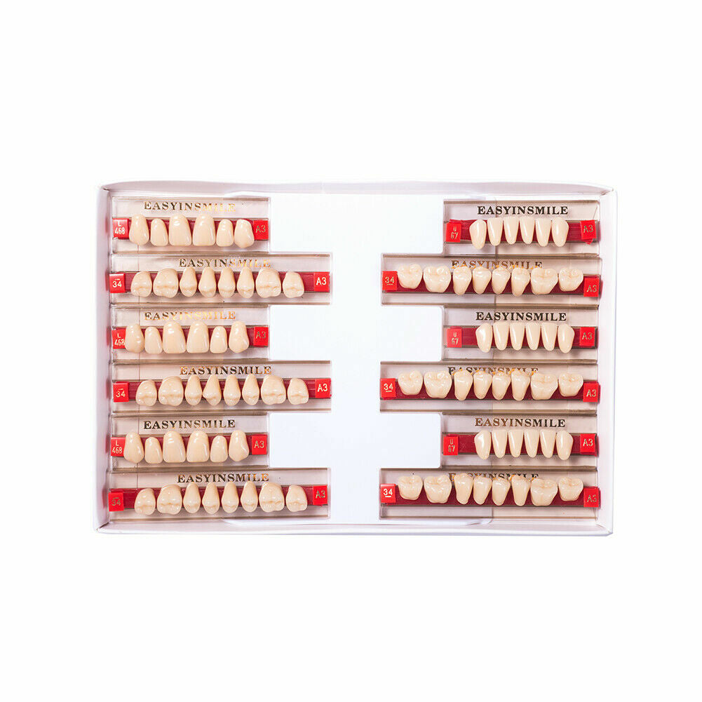 Complete Dental Denture Teeth Set Acrylic Resin Full Upper & Lower A1/A2/A3