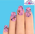 Pink Mossy Oak Realtree Camo Waterslide Nail Decals Set of 10 - Full Nail Art