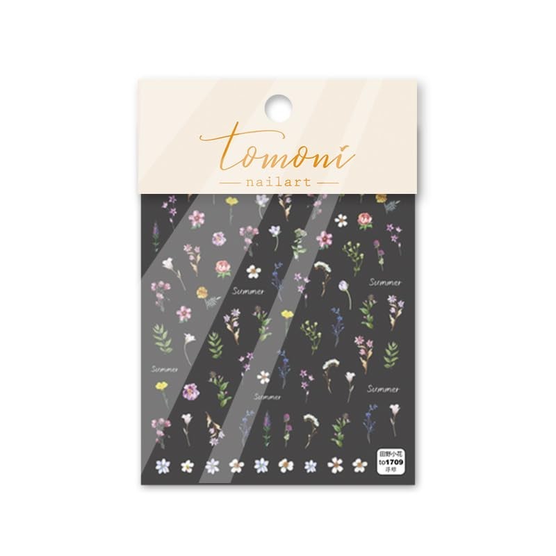 Summer Floral Nail Stickers - 3D Embossed Self-Adhesive Decals for Nails