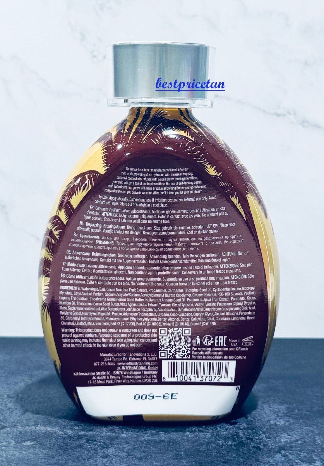 Brazilian Browning Butter Tanning Lotion - Skin Softening, Hydrating, 13.5oz