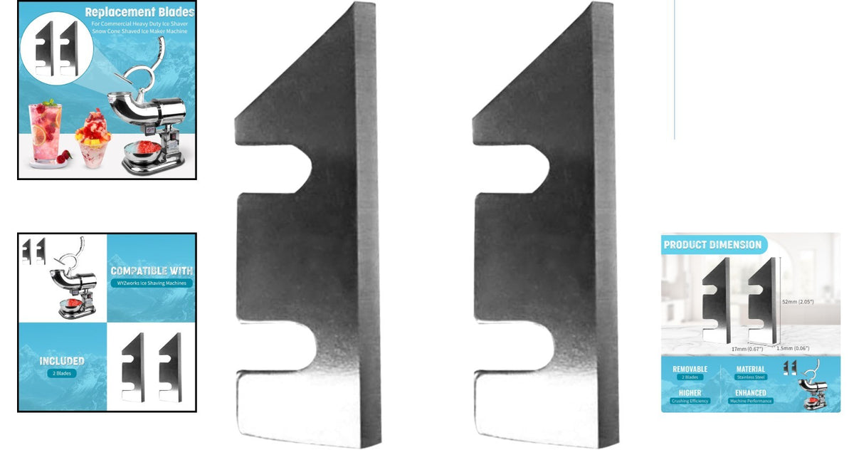 Commercial Ice Shaver Replacement Blades Set for Snow Cone Machines