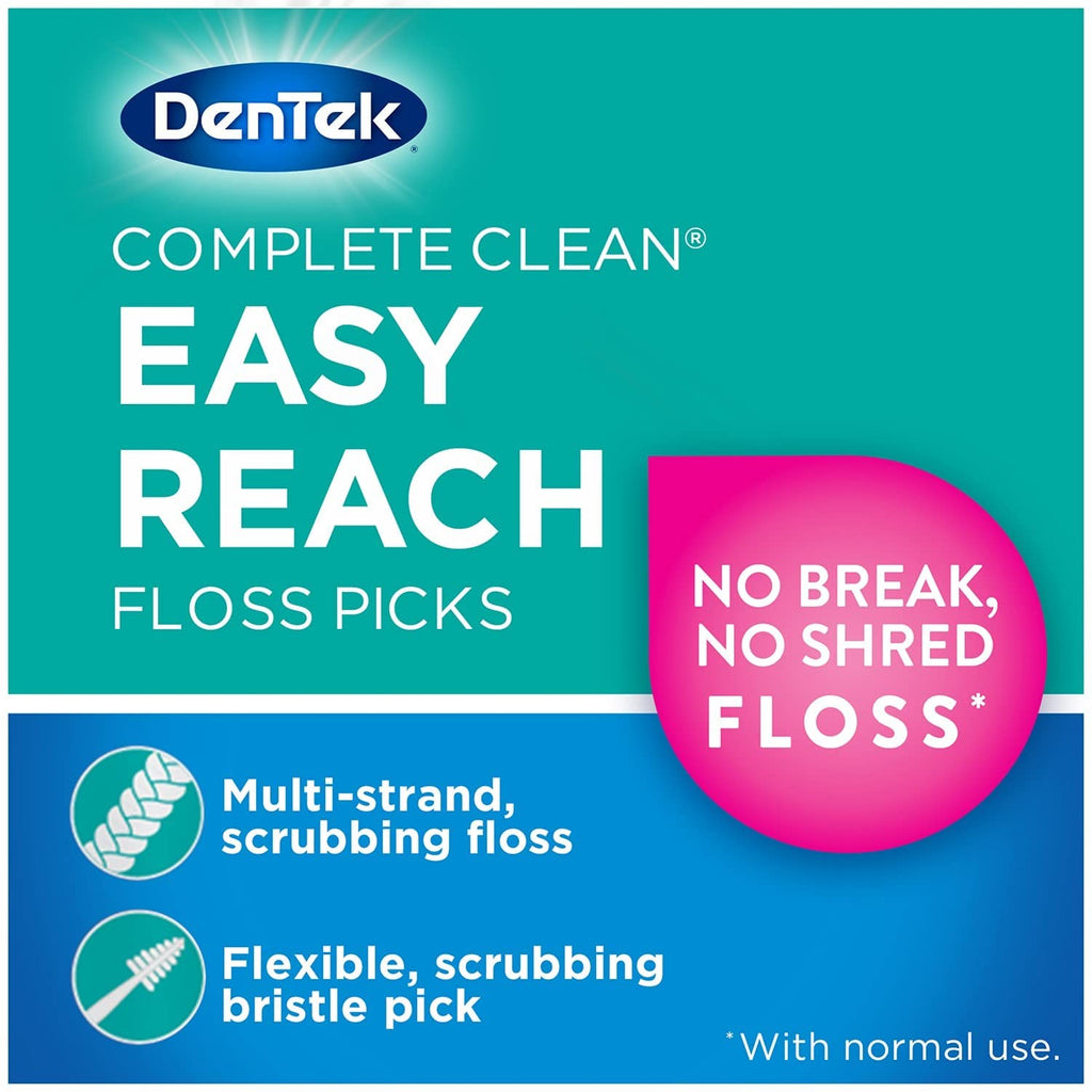 Dental Floss Picks, Easy Reach Complete Clean with Mint Flavor - Pack of 3