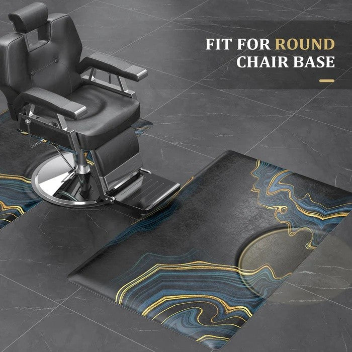 3x5 Salon Floor Mat with 24 Inch Round Cutout for Barber Chairs - Anti-Fatigue Support