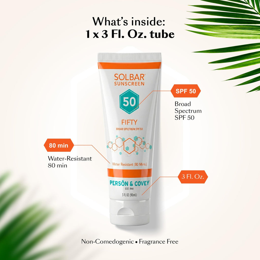 Broad Spectrum SPF 50 Sunscreen for Face & Body - Water-Resistant 3 Oz