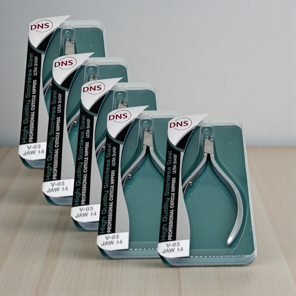 Cuticle Nipper Square Head V03 Jaw #14 - Pack of 5 Stainless Steel Nail Tools