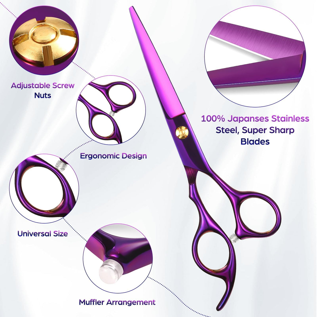 Professional Hair Cutting Scissors 6.89 Inch Salon Shears for Barbers
