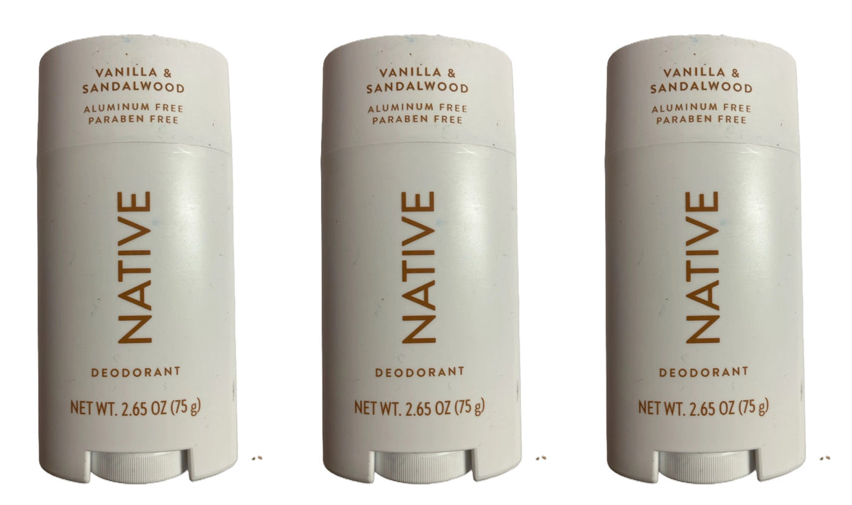 Native Vanilla Sandalwood Aluminum Free Deodorant 3 Pack - 2.65 oz Each, Personal Care
