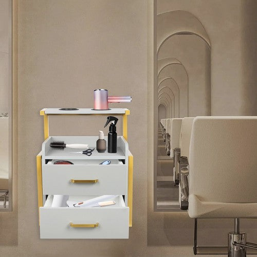 Wall Mounted Salon Storage Cabinet with Drawers for Spas and Barbershops