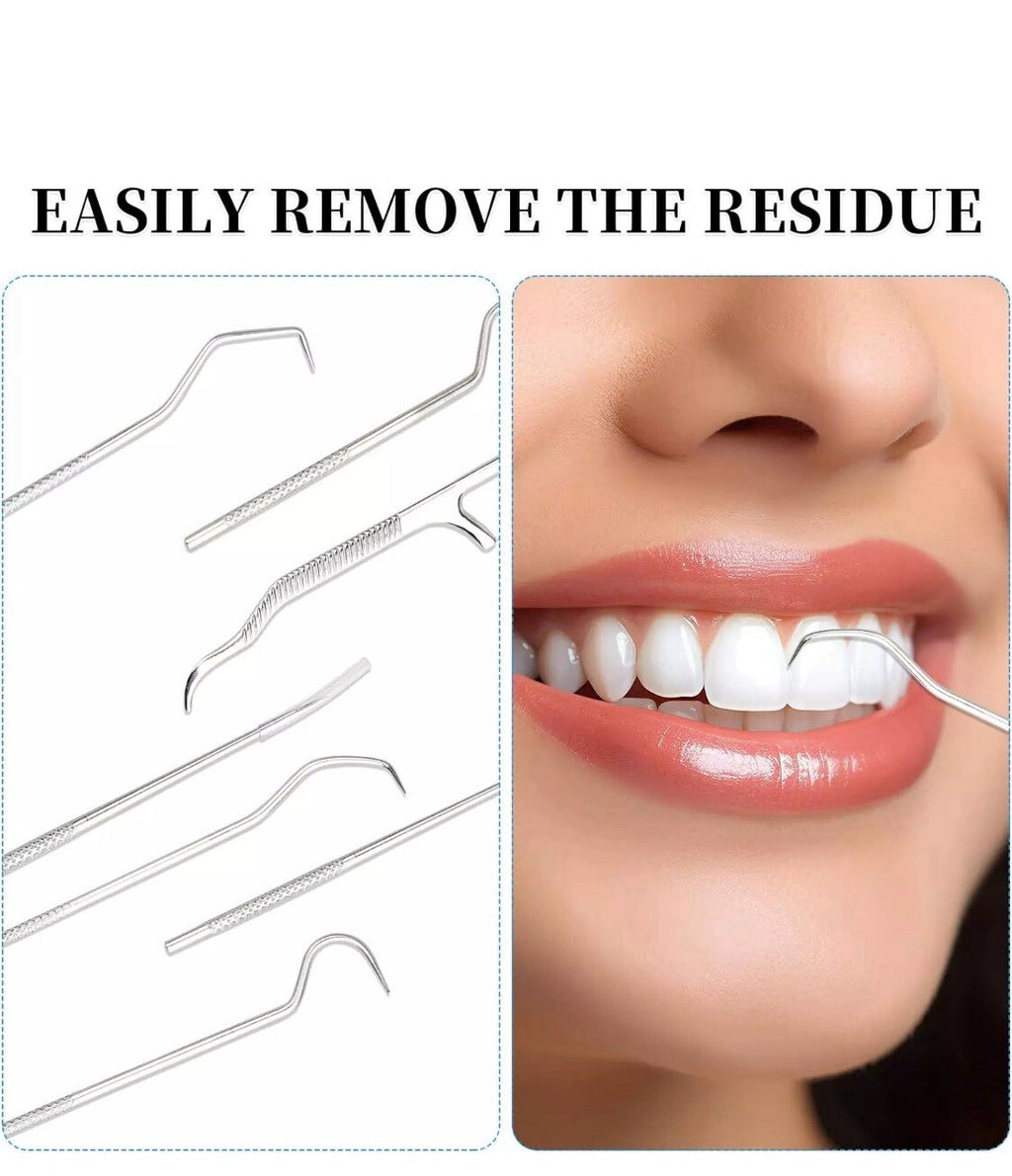 7PCS Reusable Metal Toothpick Set with Storage Tube - Stainless Steel Oral Care