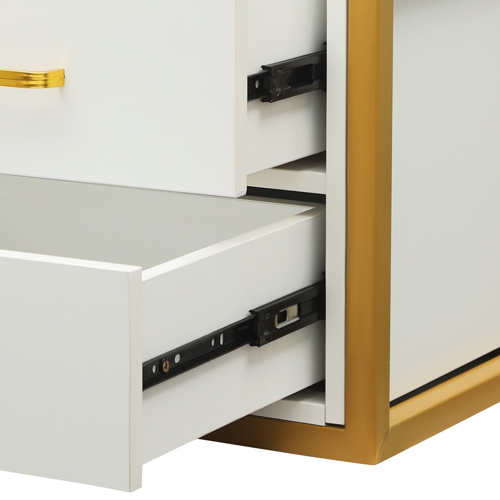 Wall Mount Salon Storage Cabinet with 2 Drawers and Open Shelf - Spa Barber Hair Tool Organizer