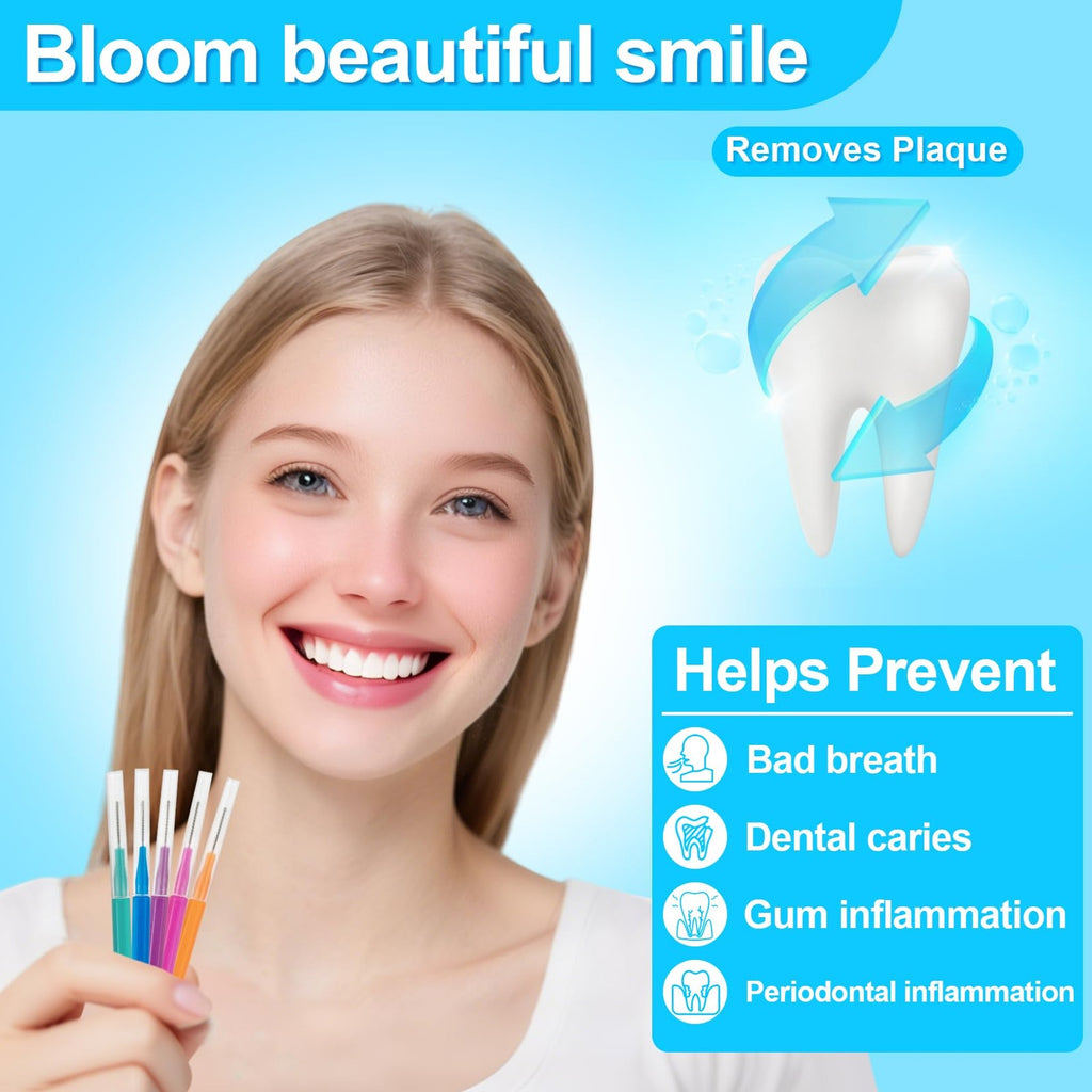 Disposable Interdental Brushes for Braces 100 Pack - Oral Care Floss Picks