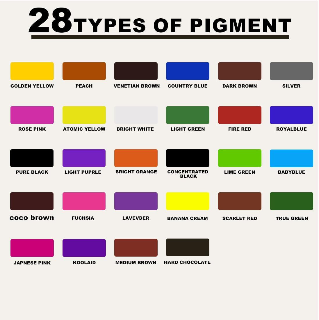 Tattoo Ink Set 28 Colors High Saturation Easy Flow Professional Pigments