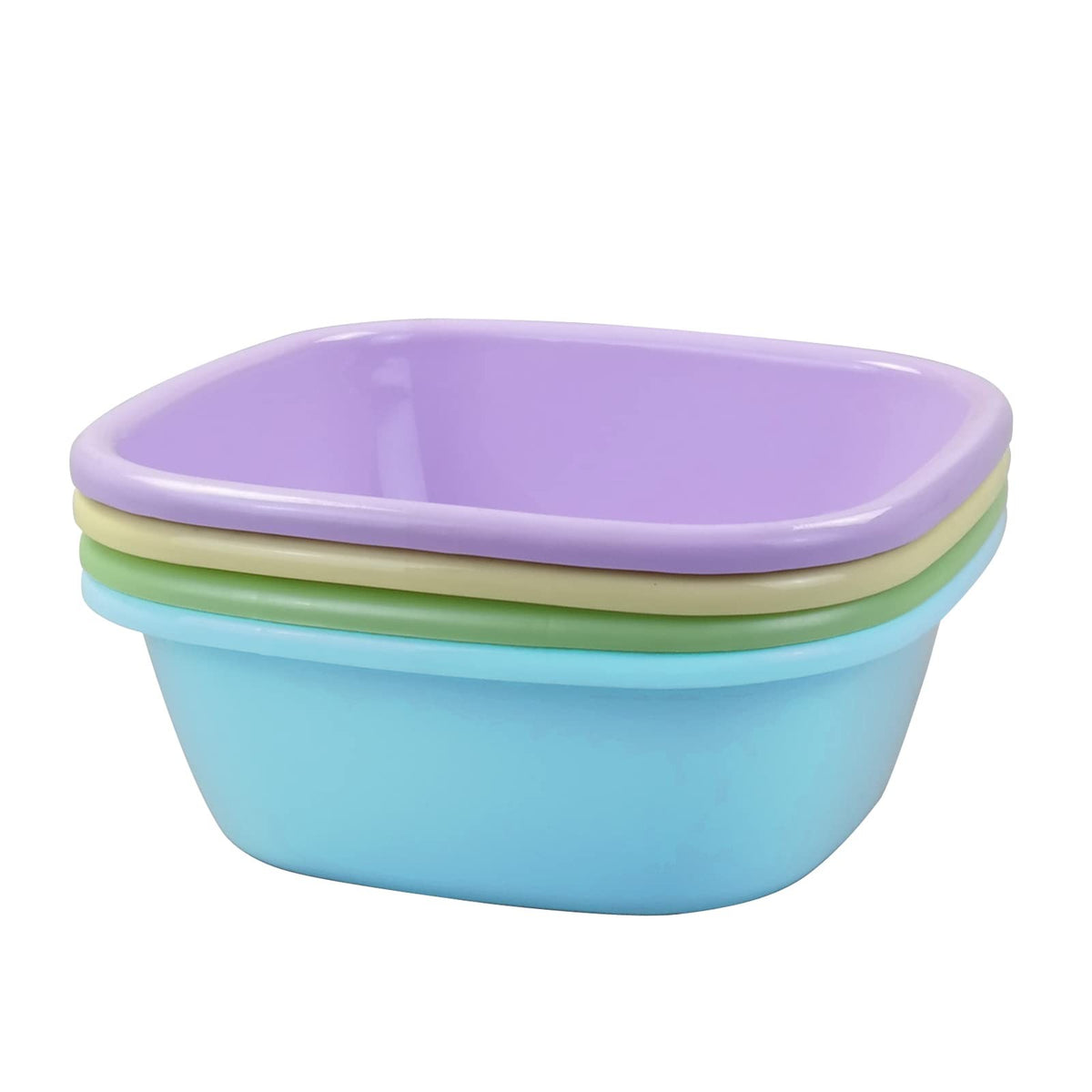8 Quart Plastic Small Wash Basin Dish Tub Set for Children - 4 Pack