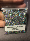 50g Silver Holo 3D Star Glitter for Nail Art and Craft Projects
