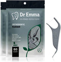 Orthodontic Dental Floss Picks Mint Flavor 60 Count - Gray, Pack of 2