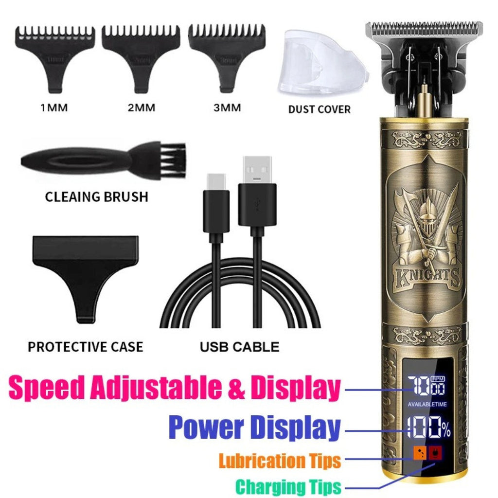 Cordless Professional Hair Clippers for Men with T-Blade & Rechargeable Battery