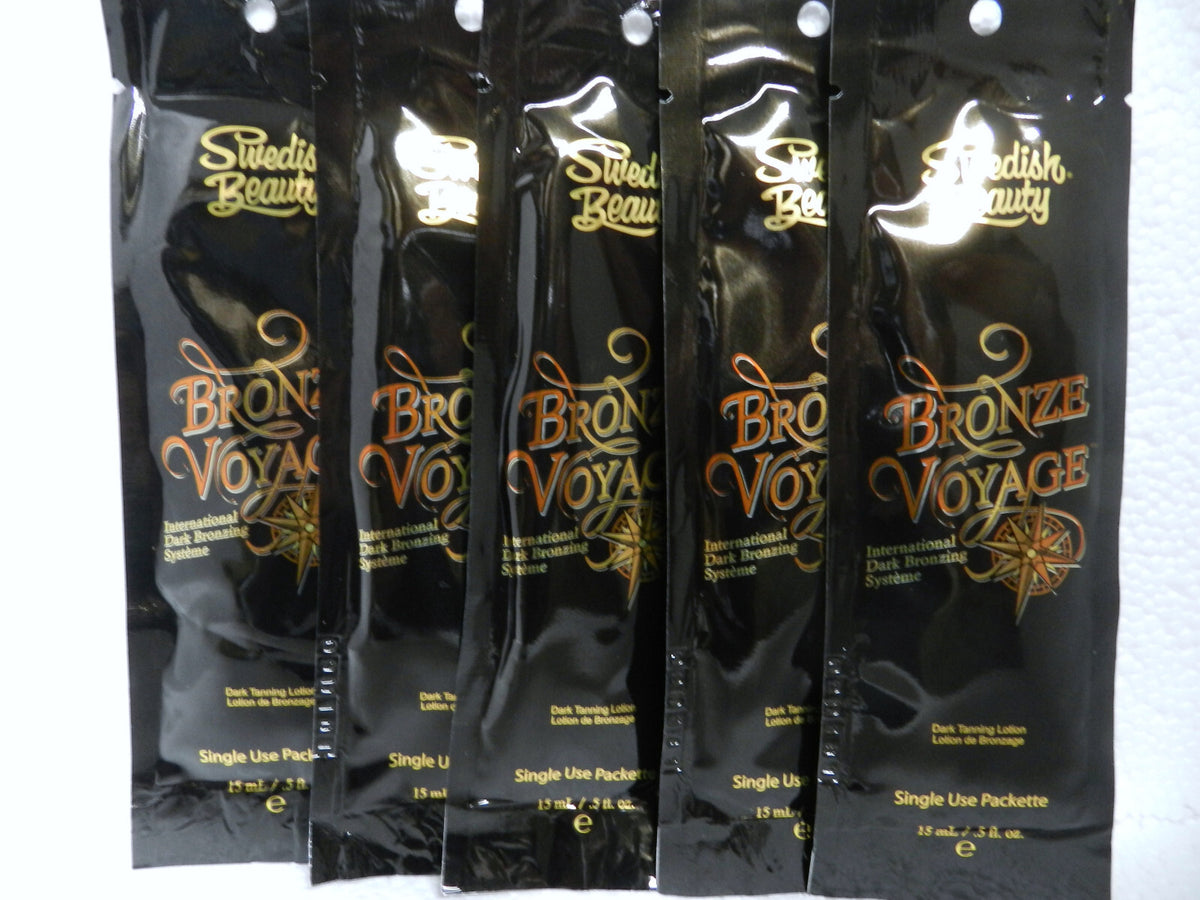 5 Pack Swedish Beauty Bronze Voyage Tanning Lotion Packets - Dark Bronzer