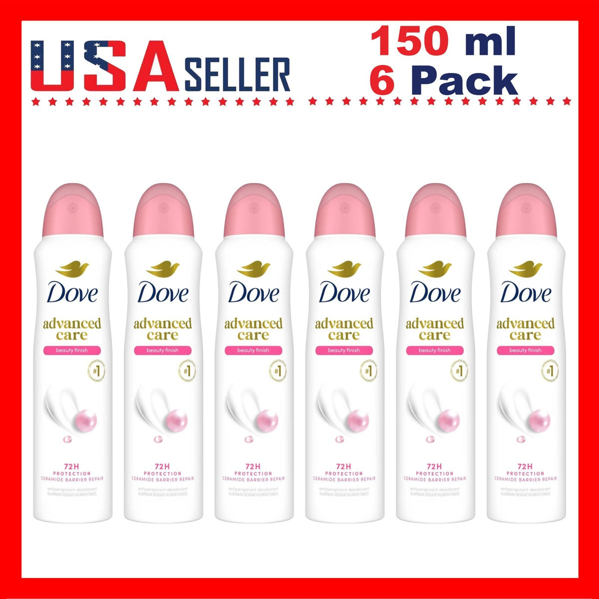 Dove Antiperspirant Deodorant Spray 150ml Pack of 6 Long-Lasting Freshness