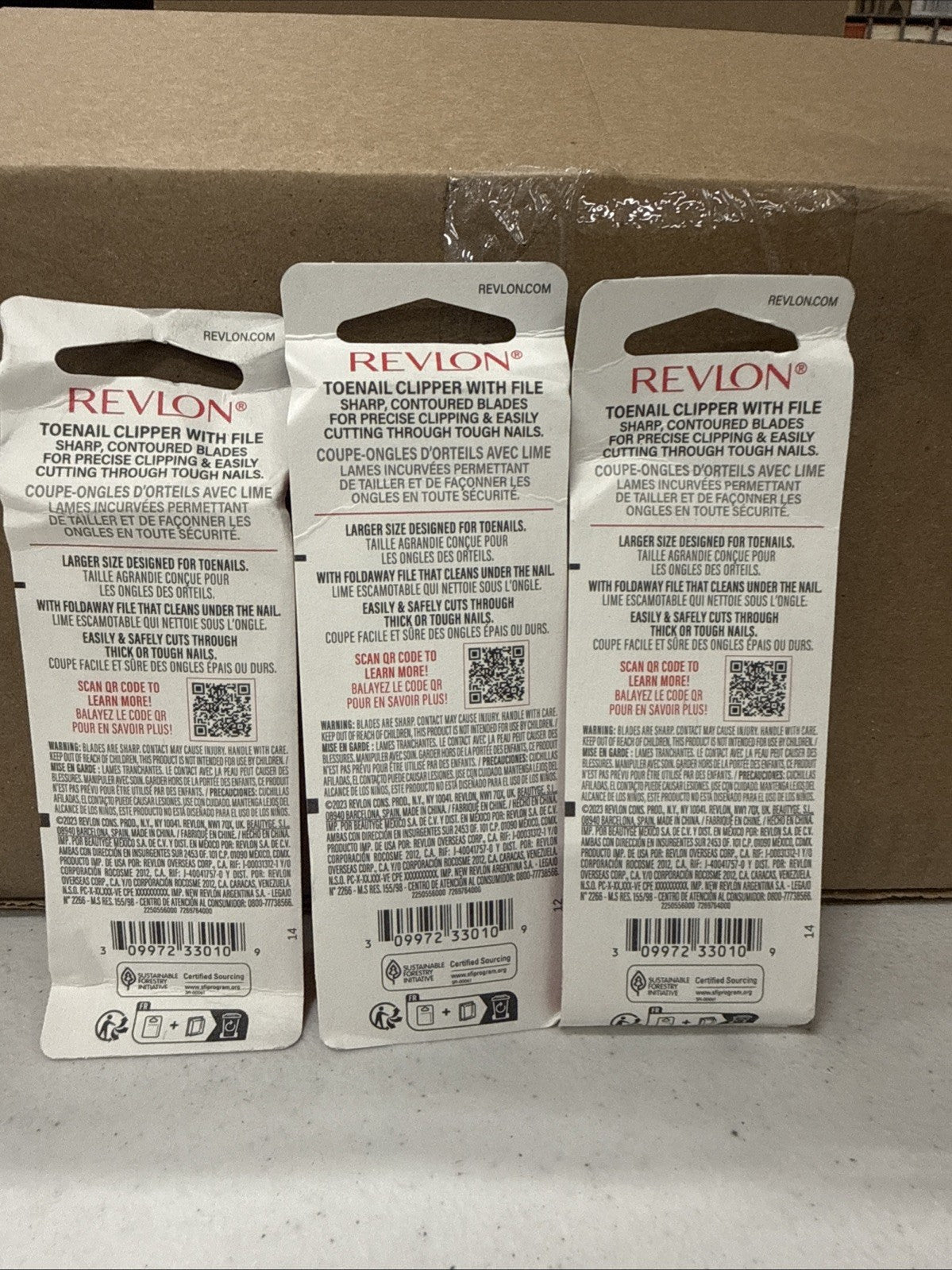 Revlon 3-Pack Nail Clippers with File Curved Blades Manicure Tools