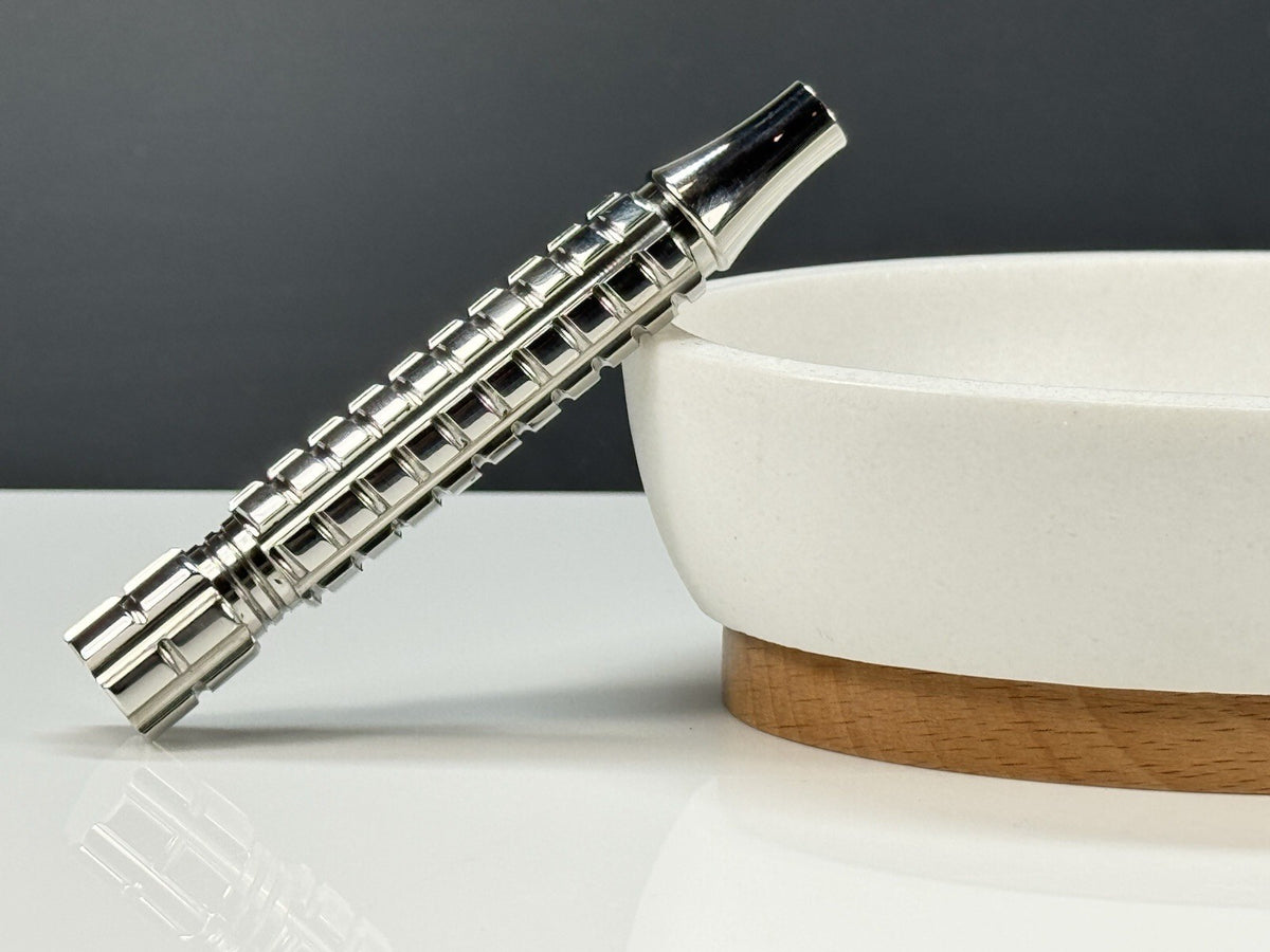 Stainless Steel Safety Razor Handle CNC Spiral Options for Double Edge Razors