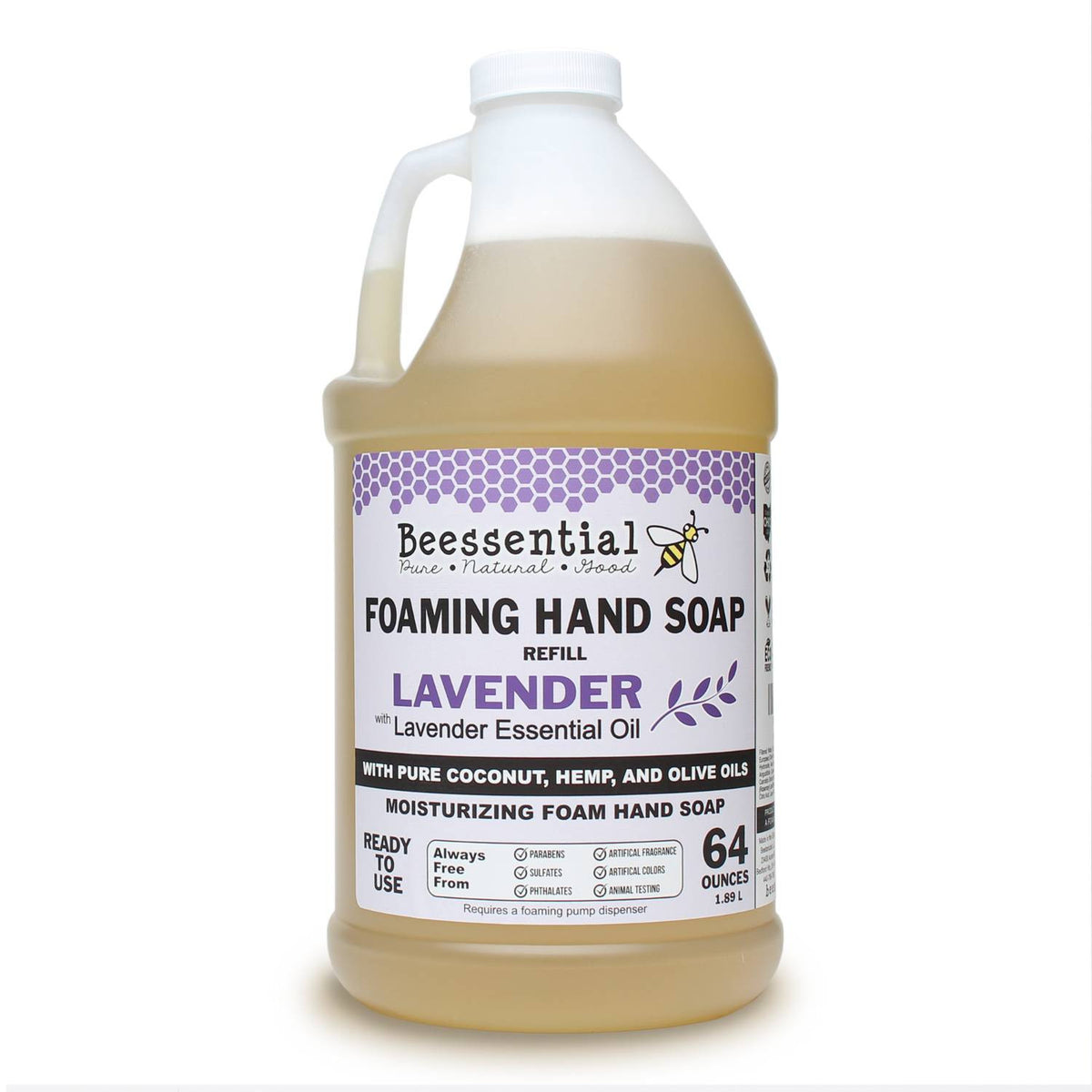 Lavender Foaming Hand Soap Refill - Natural, Moisturizing, 64 oz