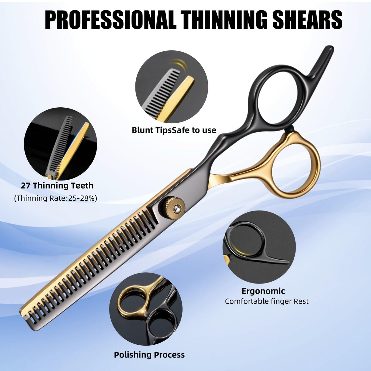 Professional Hair Cutting Scissors Kit for Men Women Kids - 13 Pieces