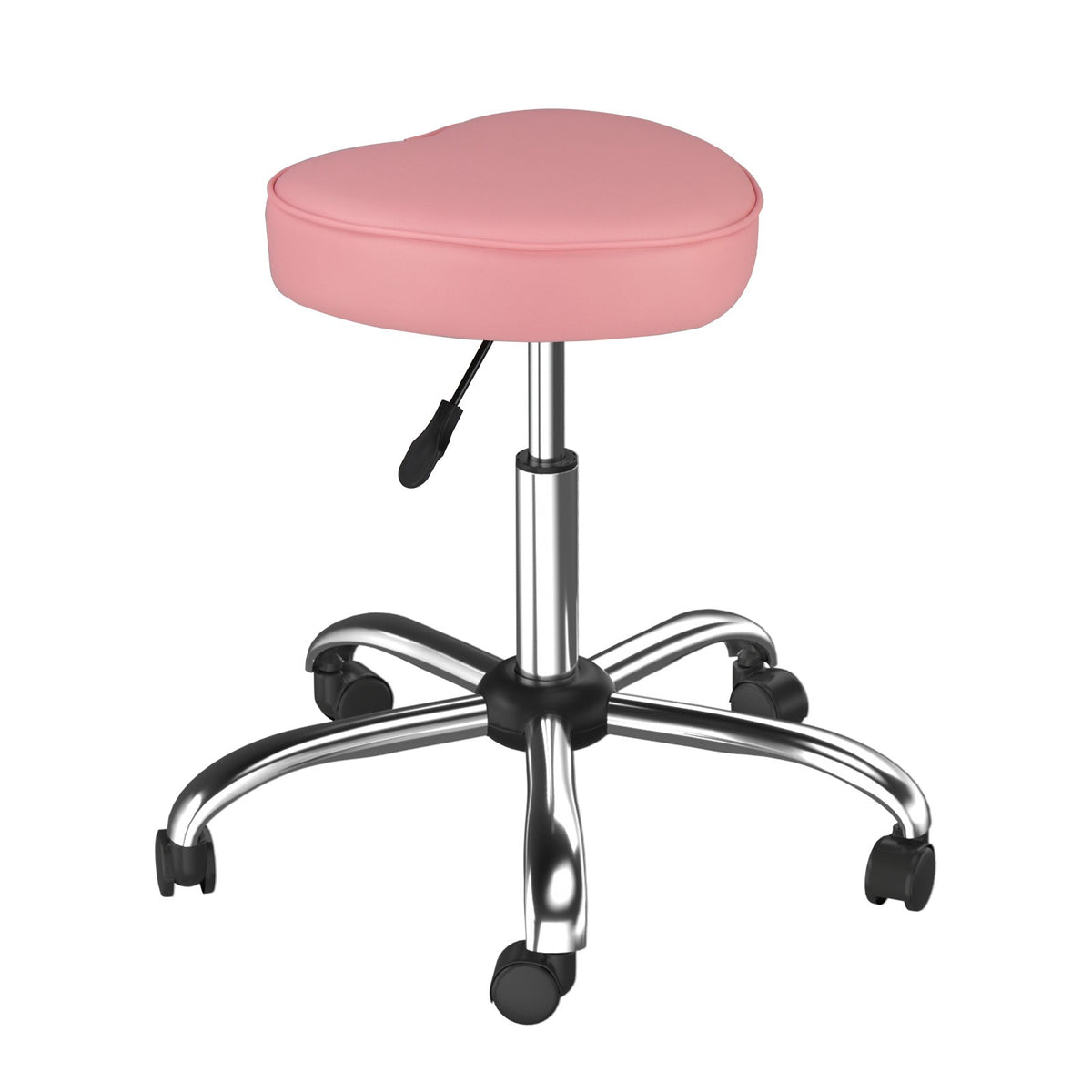 Ergonomic Rolling Stool with Heart-Shaped Seat for Salon & Tattoo Artists