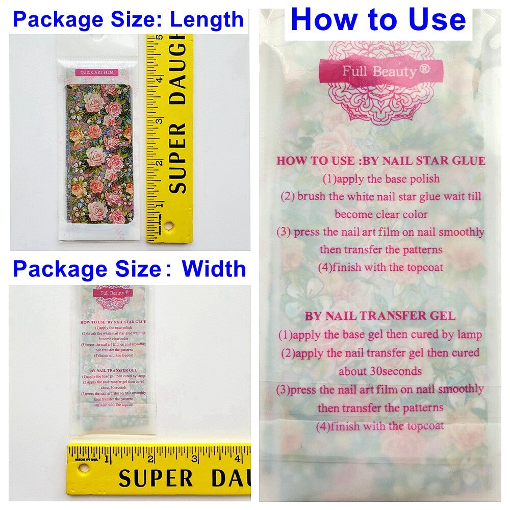 Sea World Fish Shark Shell Horse Star Nail Foil Transfer Stickers 10 Sheets