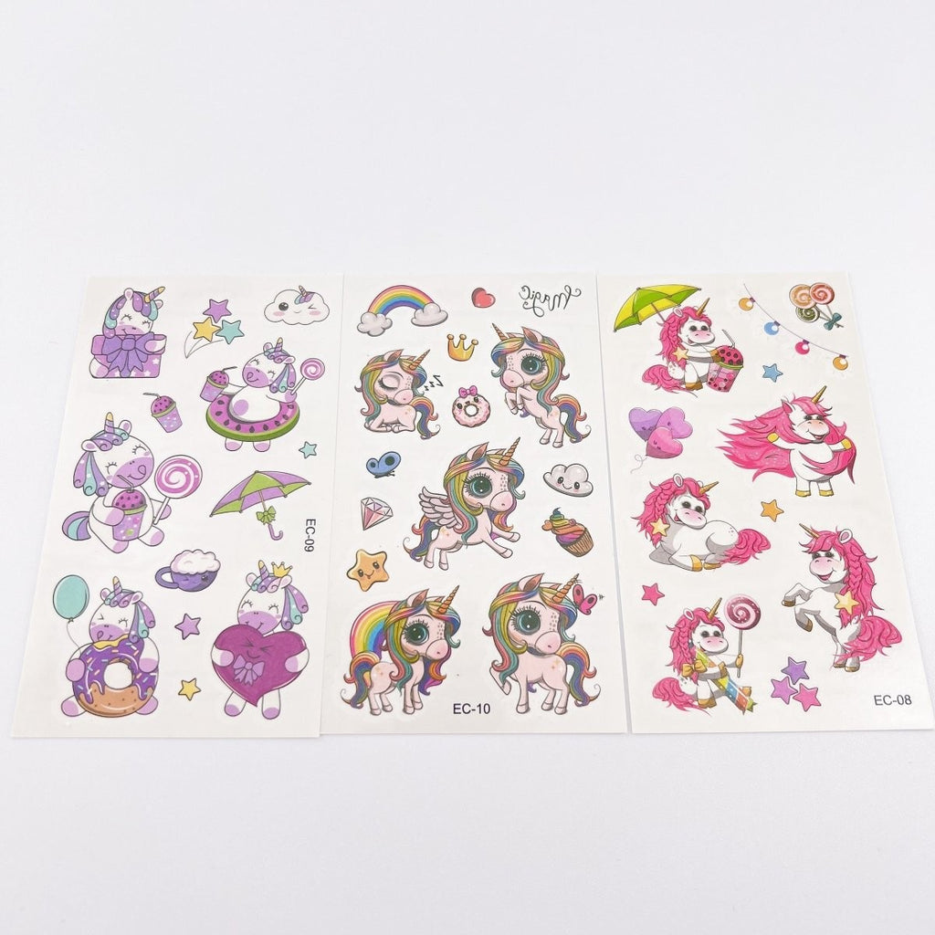 Unicorn Temporary Tattoos Sheets – 10 Non-Toxic Kids Party Favors