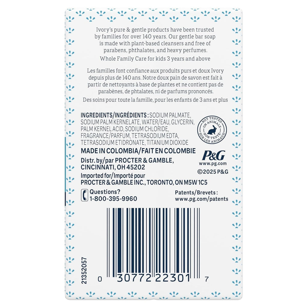Gentle Bar Soap with Original Scent - 2 Pack, 3.17 oz, Hypoallergenic & Pure
