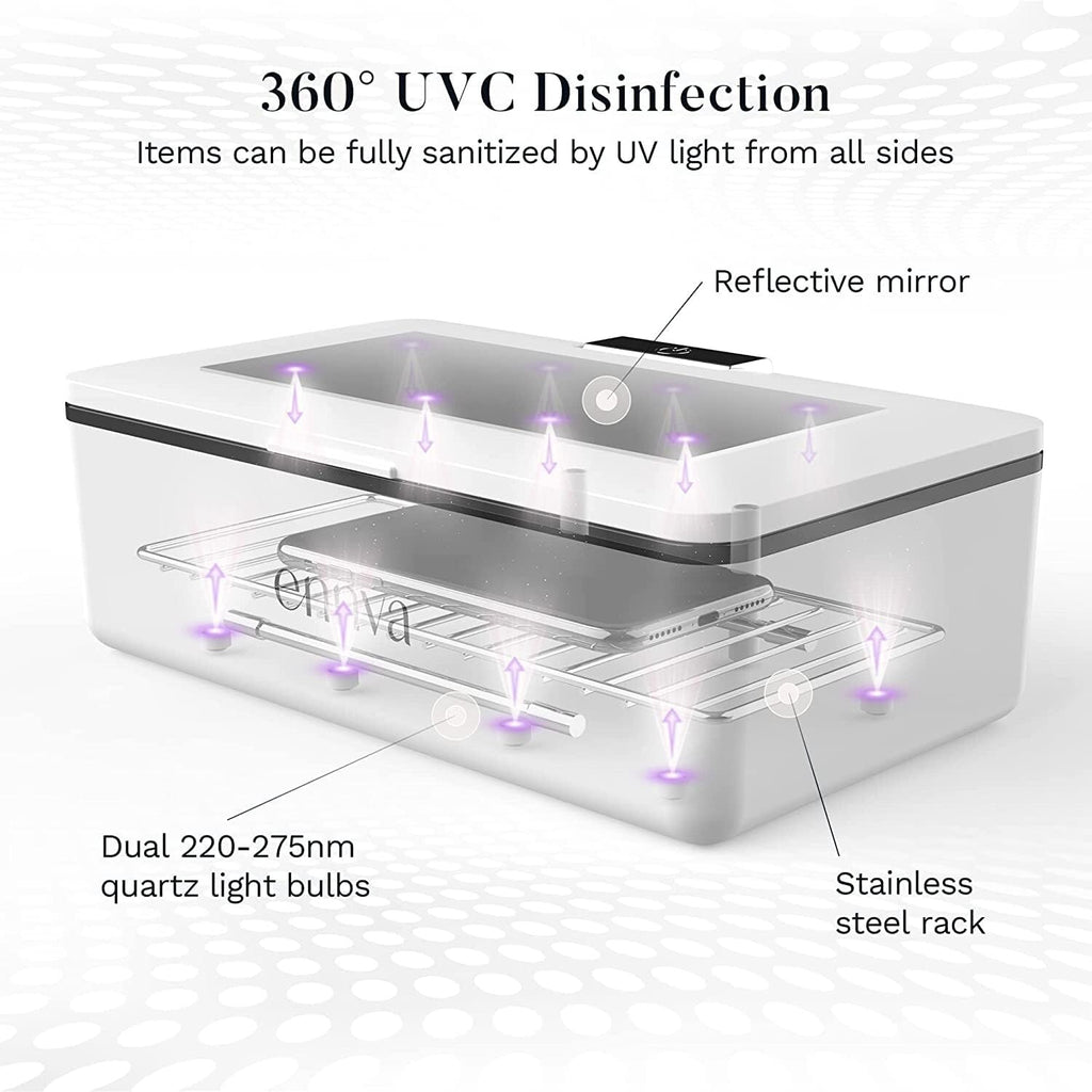 Large UV Light Sanitizer Box Portable UV-C Disinfection Sterilizer for Phone Keys Glasses
