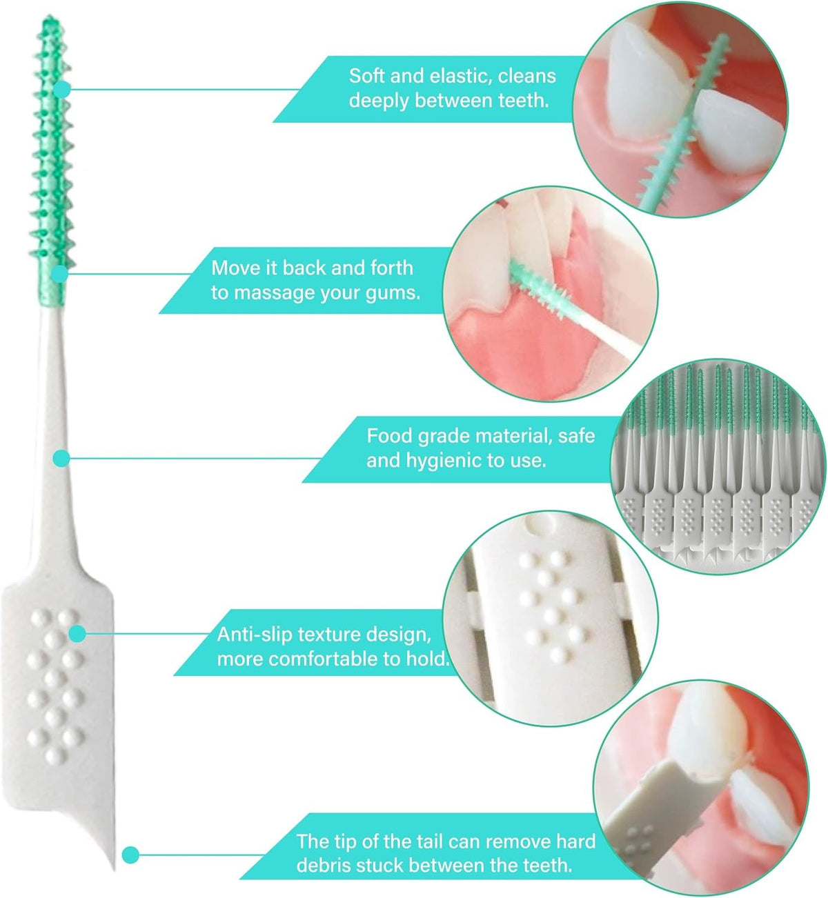Disposable Interdental Brush Set - 160pcs for Deep Tooth Cleaning, Oral Hygiene