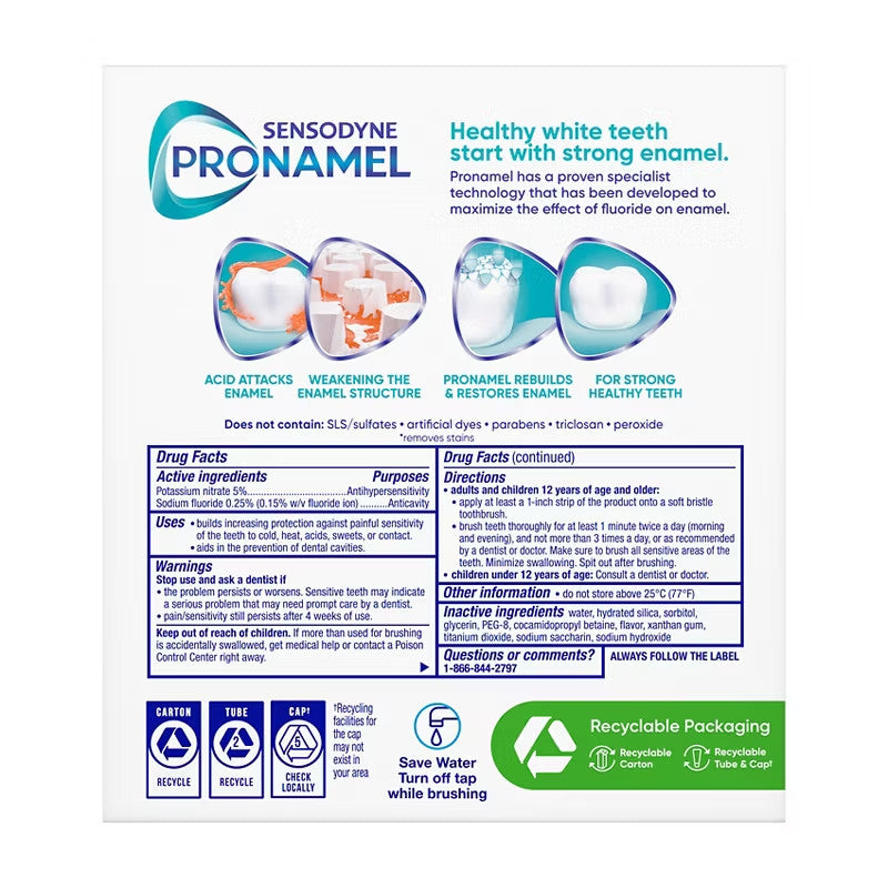 Sensodyne Pronamel Gentle Whitening Toothpaste for Sensitive Teeth 4 Pack