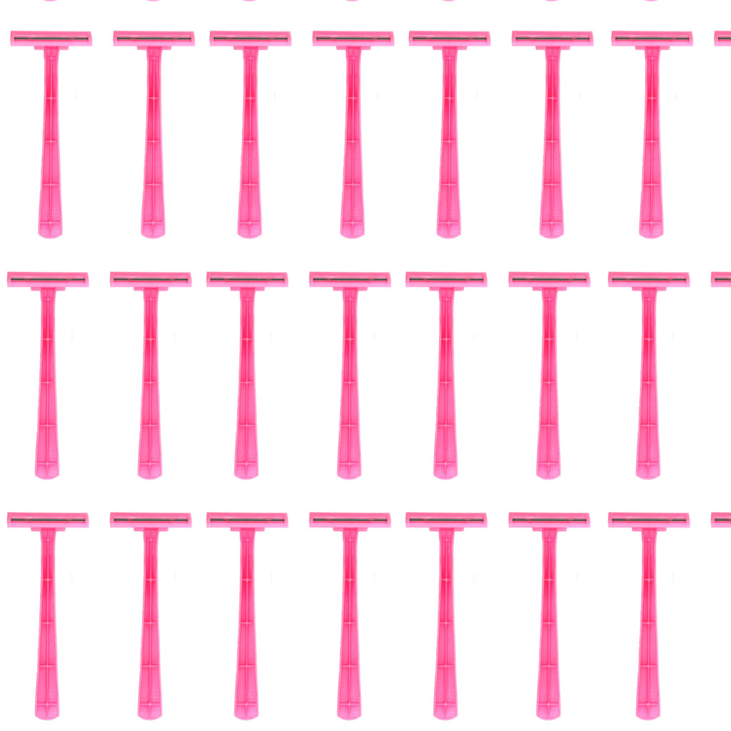 Bulk Pack 40 Disposable Razors - Black & Pink Twin Blade Shavers