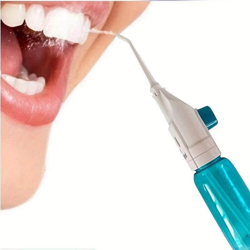 Cordless Water Flosser Dental Oral Irrigator Travel Teeth Cleaner - Portable & Manual Operation