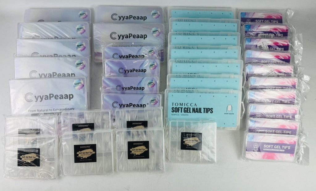 Press On Nail Bundle Lot of 35 - Mixed Sizes & Shapes for Nail Art & Manicure