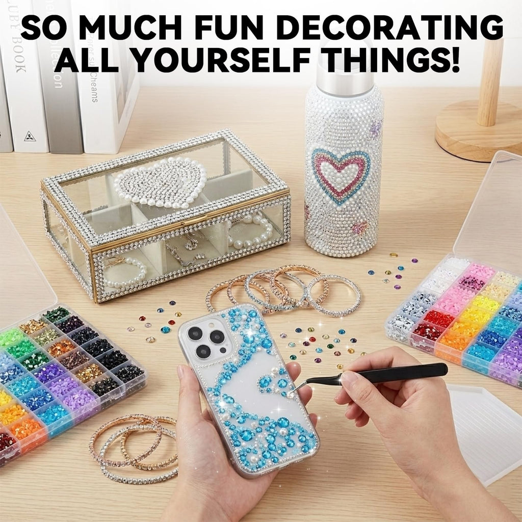 Bedazzling Rhinestone Kit with 42 Colors and 42000 Pcs for Crafts and DIY