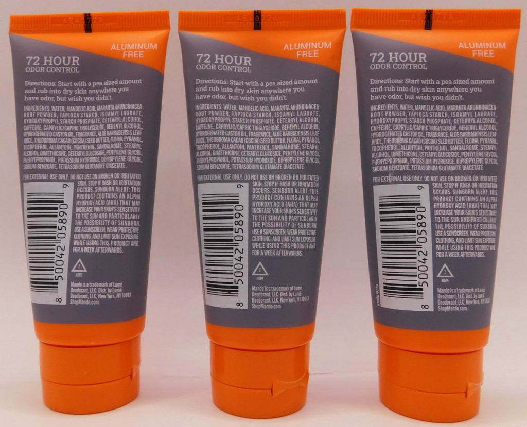 3-Pack Mando Whole Body Deodorant Invisible Cream Mt Fuji 2.2oz Each