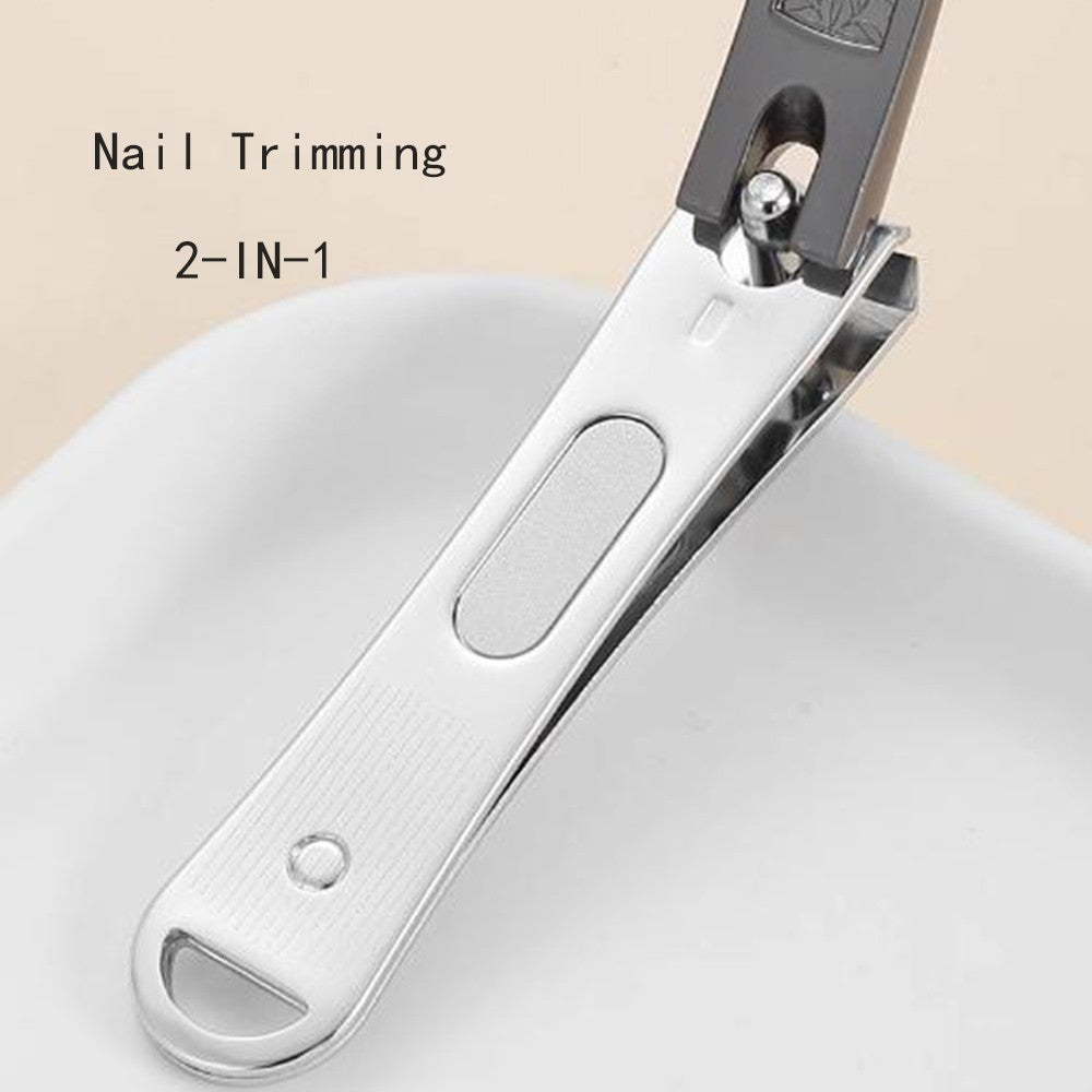 2-Pack Stainless Steel Nail Clippers - Straight Edge for Finger and Toe Nails