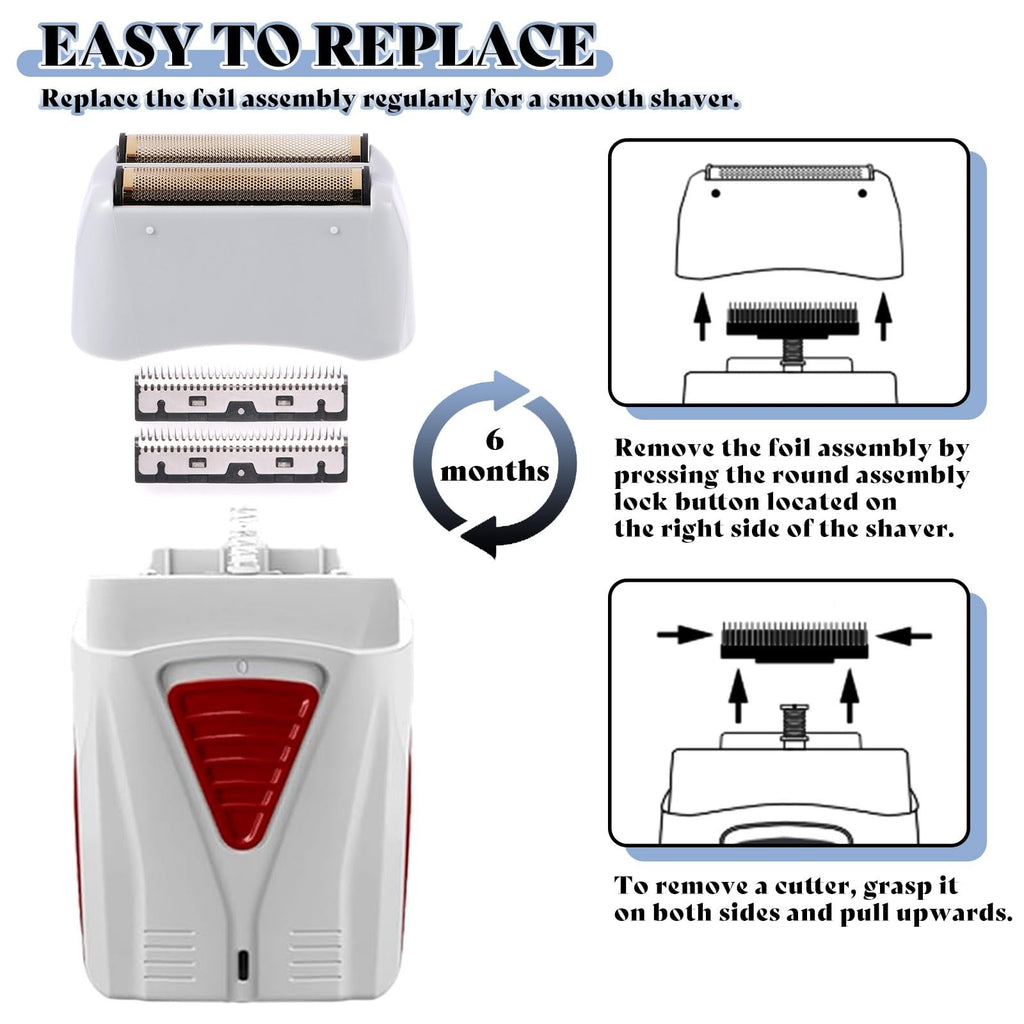 Replacement Foil and Cutters Set for Shaver - Compatible with Andis 17150/17155 - Titanium Material