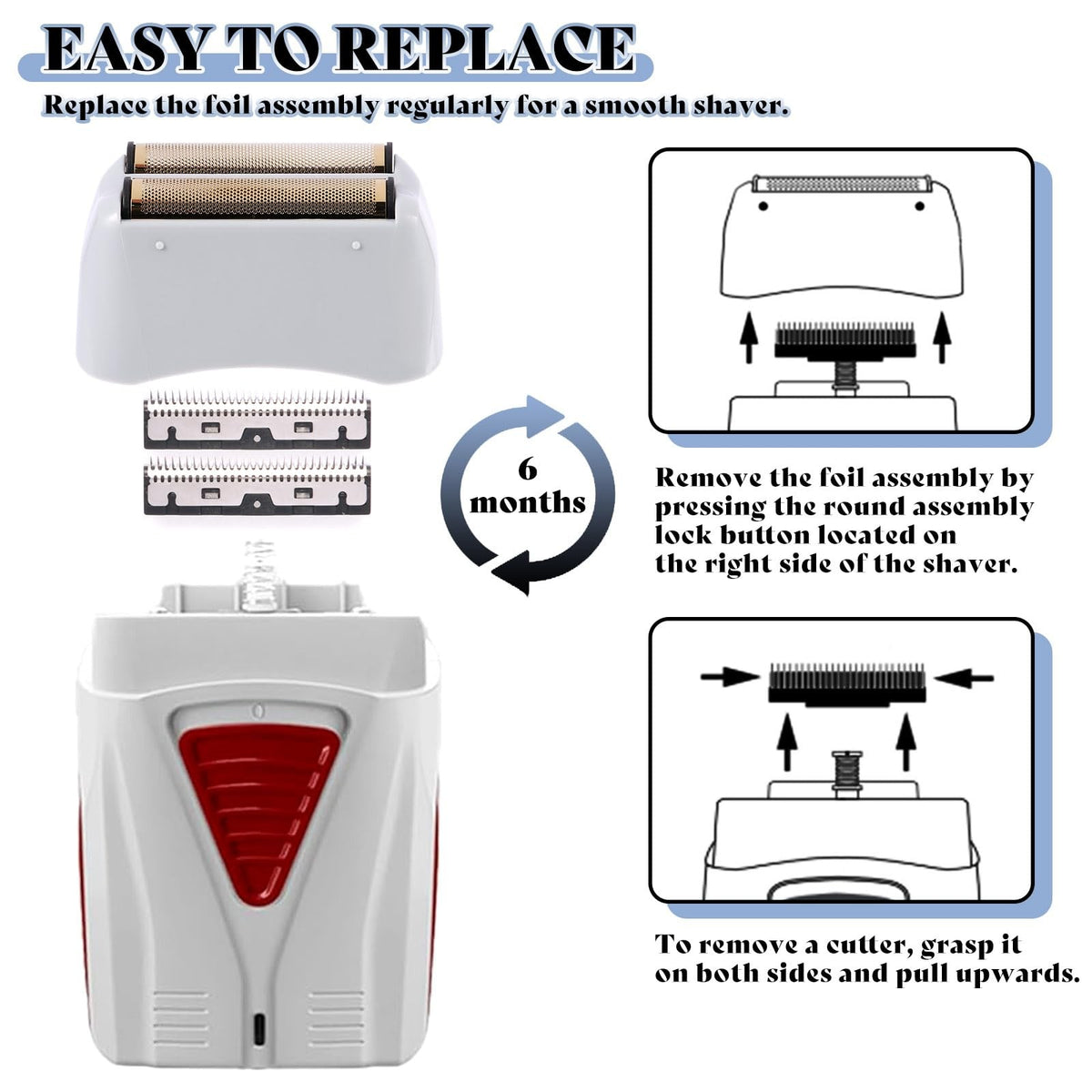 Replacement Foil and Cutters Set for Shaver - Compatible with Andis 17150/17155 - Titanium Material