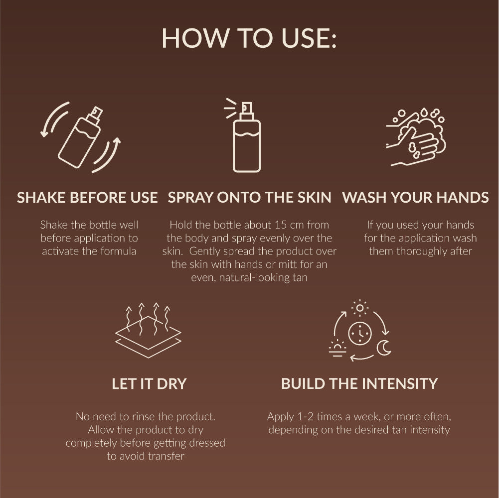 Self Tan Spray with Coconut Water - Buildable Gradual Bronze Mist
