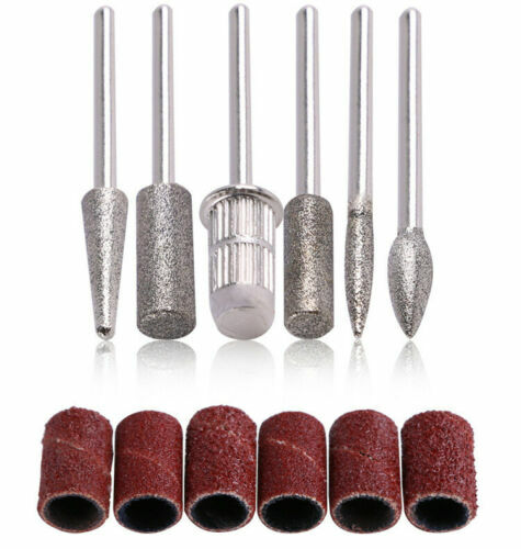 Nail Drill Bits with Sanding Bands Kit - 6 Pieces for Manicure & Pedicure