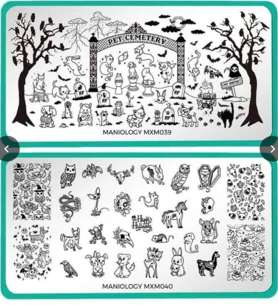 Halloween Nail Stamping Plates Set - Metal Manicure Art Tools for Spooky Designs